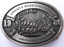1986 County Weed Directors Association of Kansas belt buckle Walker's Jewelry