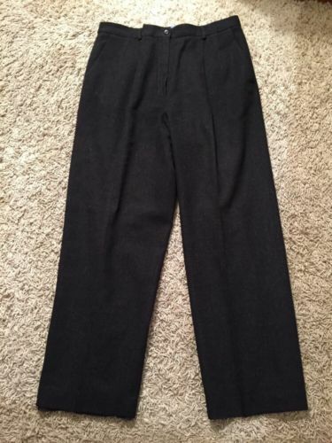 Womens Pendleton 100% Pure New Wool Dark Gray Pants with Lining