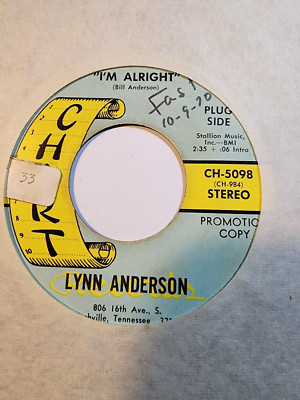 Lynn Anderson - I'm Alright / Pick Of The Week - Chart CH-5098 PROMO VG F261