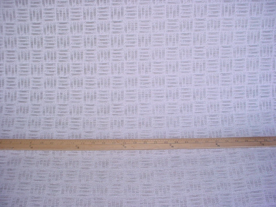 Brunschwig et Fils BF10687.108 Seismic Pearl White Crosshatch Upholstery Fabric - Image 2 of 3