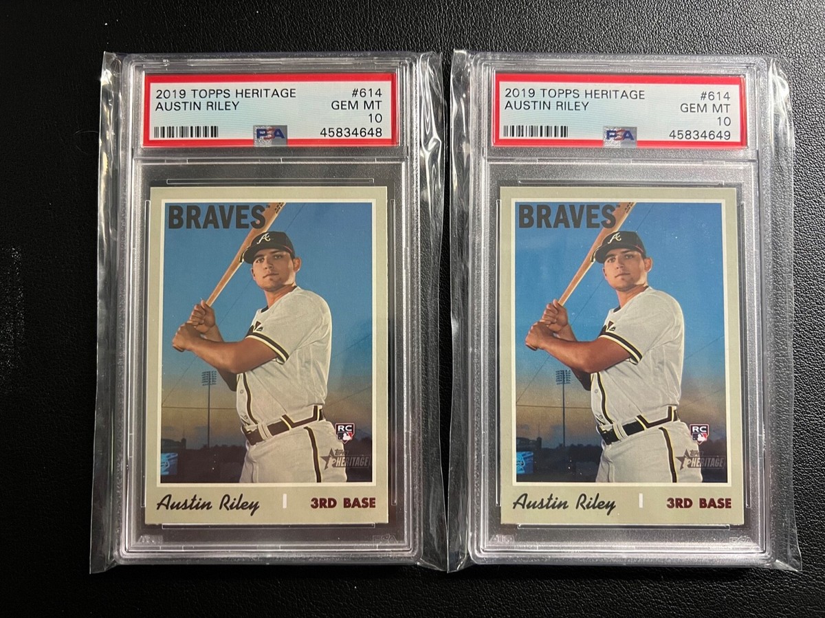 2019 TOPPS HERITAGE AUSTIN RILEY ROOKIE RC (2) #614 GEM MINT PSA 