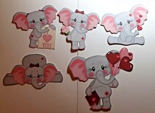 3D UPick Elephants Love Hearts Valentine Flowers Scrapbook Card Embellishment