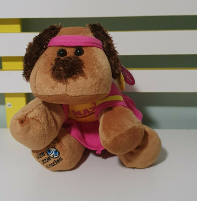 MATER MIRACLE MAX WEARING PINK AND YELLOW SPORT OUTFIT PLUSH SOFT TOY 20CM TALL!