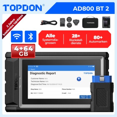 TOPDON Artidiag800 BT 2 KFZ OBD2 Diagnosegerät Scanner ALLE SYSTEM Bluetooth DHL