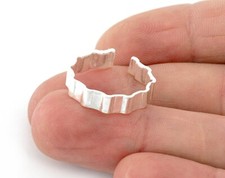 Ruffle Ring Adjustable Shiny Silver Plated Brass 18mm 8US inner size 5197