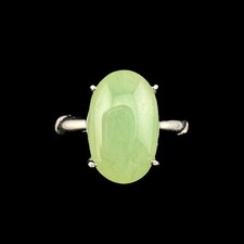 Large Elegant Grade A Burma Jadeite Ring with S925 Sterling Silver, Green Color