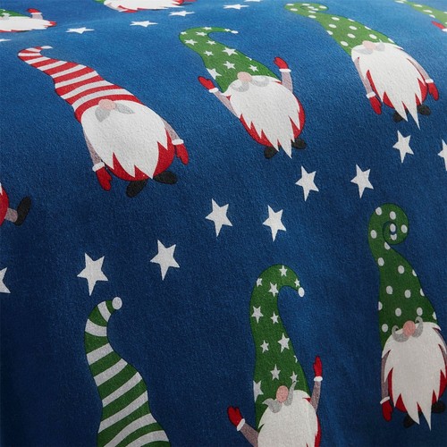 Duvet Cover Set 65% Cotton, 45% Polyester Gnome For Christmas by Fusion in Navy - Picture 3 of 4