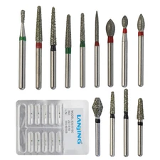 Dental Diamond Burs FG Round End Taper Cylinder Coarse Grit High Speed 850 856