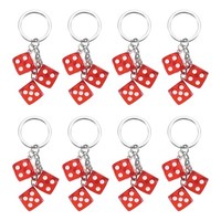 8Er-Set GlüCkswüRfel SchlüSselanhäNger Aus Resin Mit 3 AnhäNgern FüR Lucky Dice