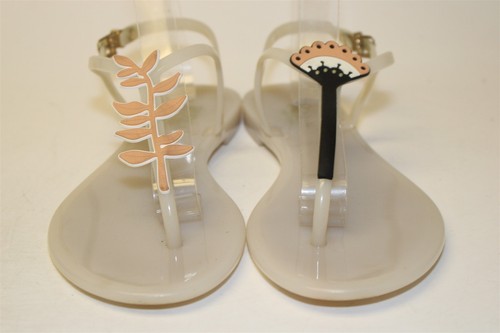 Furla Women Size 6 36 Italy Made Milk Jelly Buckle Strap Thong Flat Sandal Shoes - Picture 4 of 24