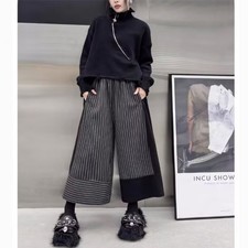 Japanese women Yamamoto style loose wide leg pants casual trousers