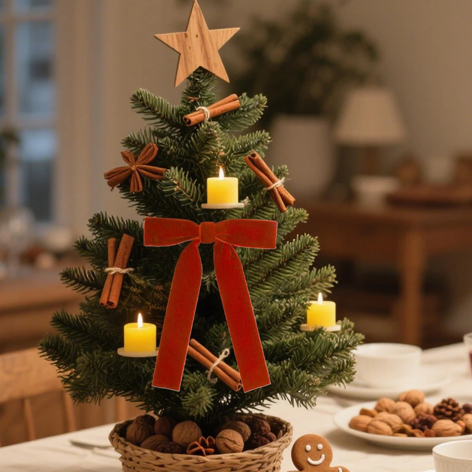 12 PIEZAS Arcos de Navidad Rojo Día de San Valentín Terciopelo Arco Árbol de Navidad Adornos Foto 4 de 4