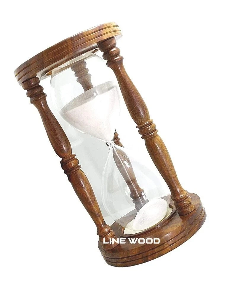 Sand Timer Hourglass Wooden Nautical Maritime Hour Glass Vintage Sand Clock Gift