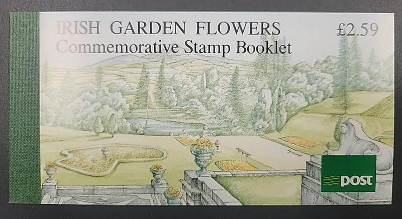 Ireland 1990 #811a & 813a MNH Carden Flowers/Complete Prestige Booklet/2 panes