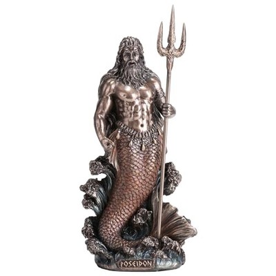 Veronese Design 7 1/8 Inch Tall Poseidon Greek God of The Sea Cold Cast