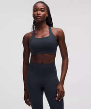 Lululemon Ultralu Square-Neck Workout Bra D/DD Cup - True Navy - Size 6 (UK 10)