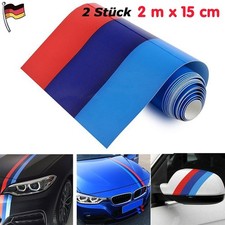 2×M-Colored Auto Streifen Stripes Flagge Aufkleber Sticker Motorhaube für BMW