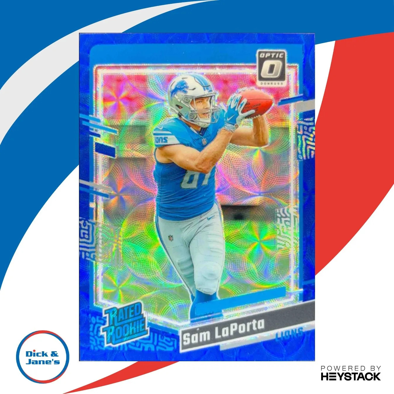 2023 Donruss Optic Sam LaPorta Blue Scope Prizm #237 Rated Rookie Detroit Lions