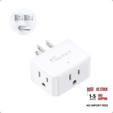 Outlet Extender, ETL Listed, Multi Outlet Wall Plug 1 Pack 3 Prong Plug White