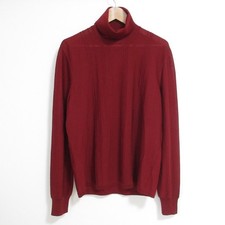 HERMES turtleneck wool high-gauge knit sweater, size M, burgundy. mens USED