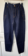 Jeans ZARA ultra alti plissettati larghi slouchy blu donna US XS