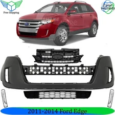 Front Bumper Cover Fascia & Grille Assembly Kit For 2011-2014 Ford Edge
