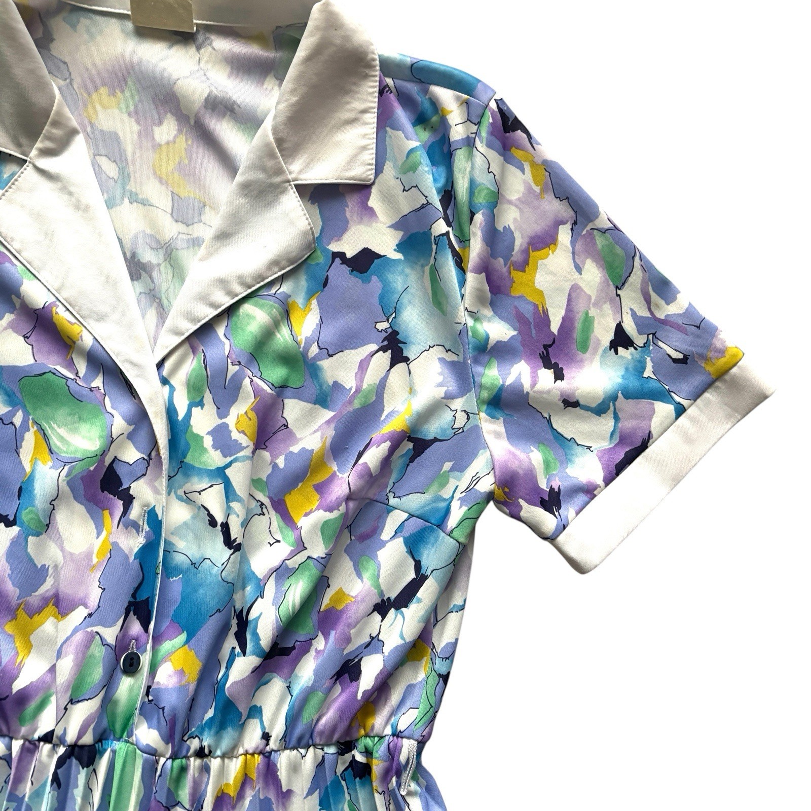 Vintage 80s Patterned Midi Dress Retro Indie Boho 12 image 3