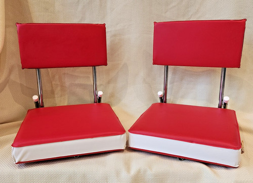 Vintage NOS Pair K.R. Industries Red White Stadium Bleacher Seats MCM 80s Unused