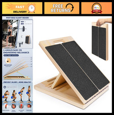 Adjustable Portable Wooden Slant Board for Calf Stretching & Squats - Physical T