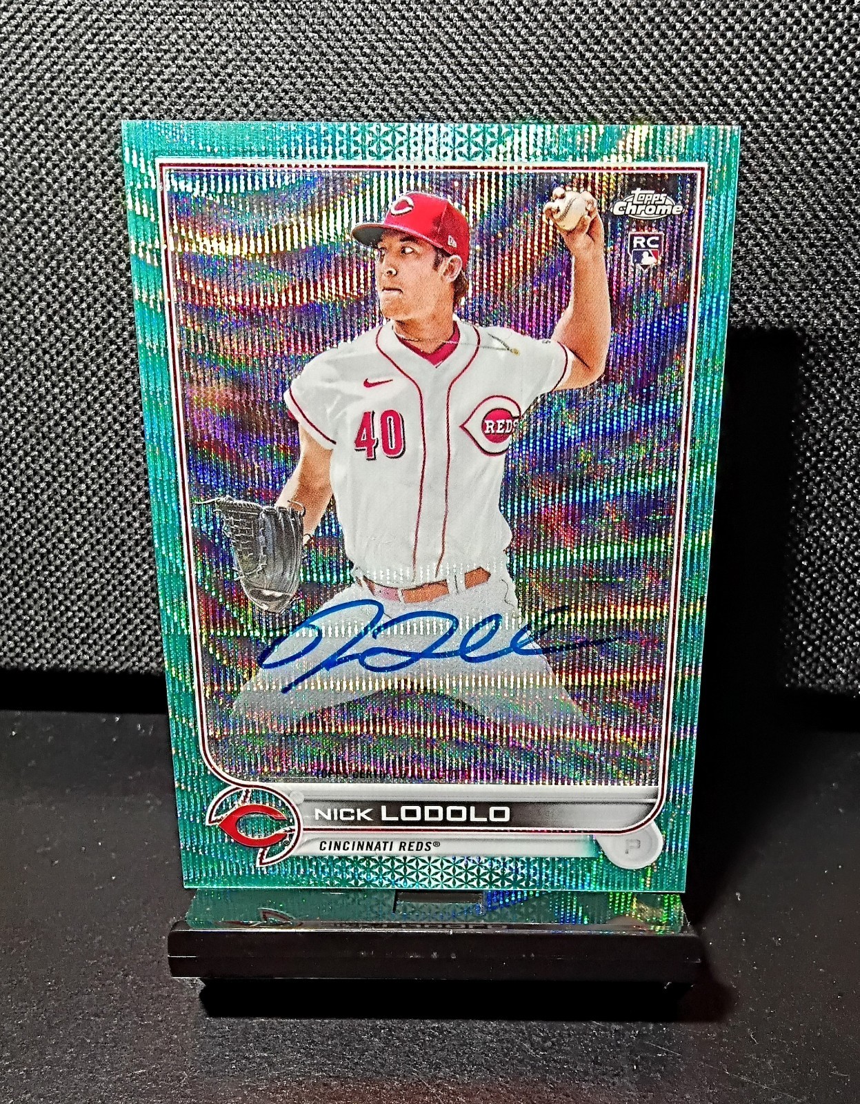 2022 Topps Chrome NICK LODOLO RC ON CARD AUTO AQUA WAVE REFRACTOR /199