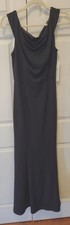 New Blush Mark Solid Black Sleeveless Cherish Stretch Crepe Maxi Dress Size L