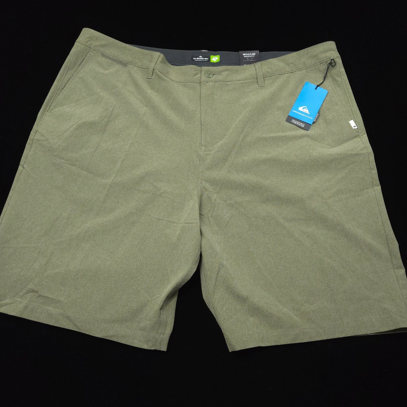 Quiksilver Shorts Mens 44 Amphibian Walkshorts Dryflight Olive Water Resistant