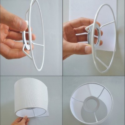 E27 To E14 DIY Circular 11 to 40cm Lampshade Frame Ring Set Lamp Light Shade Kit