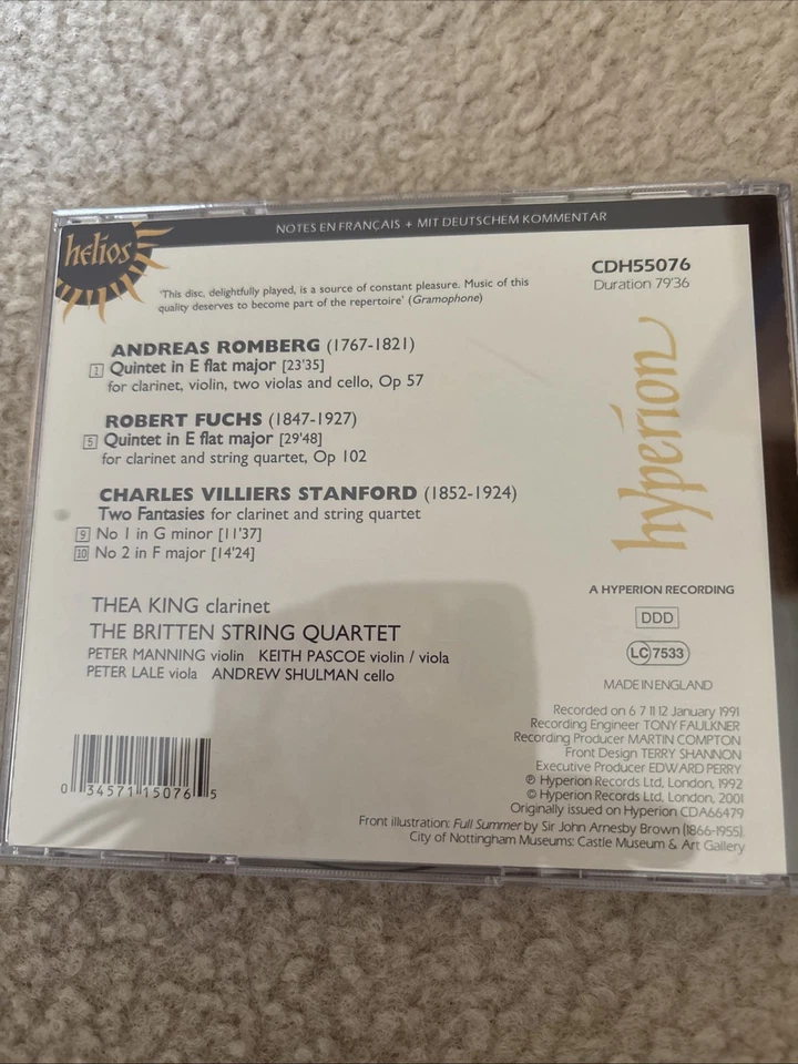 ANDREAS ROMBERG, ROBERT FUCHS: CLARINET QUINTETS; STANFORD: TWO FANTASY PIECES U - Image 3 of 3