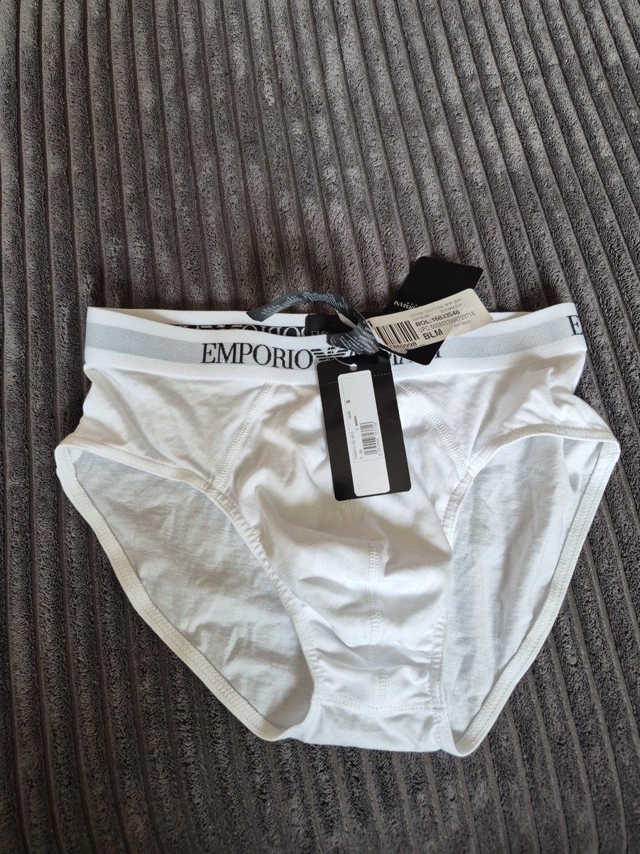 メイ EMPORIO ARMANI MENS PURE COTTON 1 PACK BRIEF UNDERWEAR Sz Small