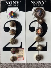 Vintage Set Of Two Nony New York  2 Colorful Button Covers New