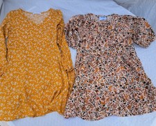 Girls Summer Dress Lot 2 L 10-12 Peasant Floral Desert Sky Old Navy Yellow