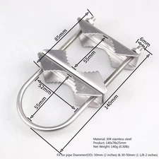 2 Sets of Mast Clamps 304 Steel Double Antenna Heavy Duty Mounting Bracket Kit