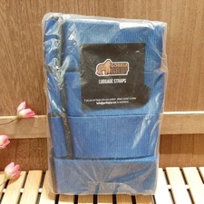 GORILLA GRIP Heavy Duty 4 Pack Adjustable Luggage Straps for Suitcases Blue