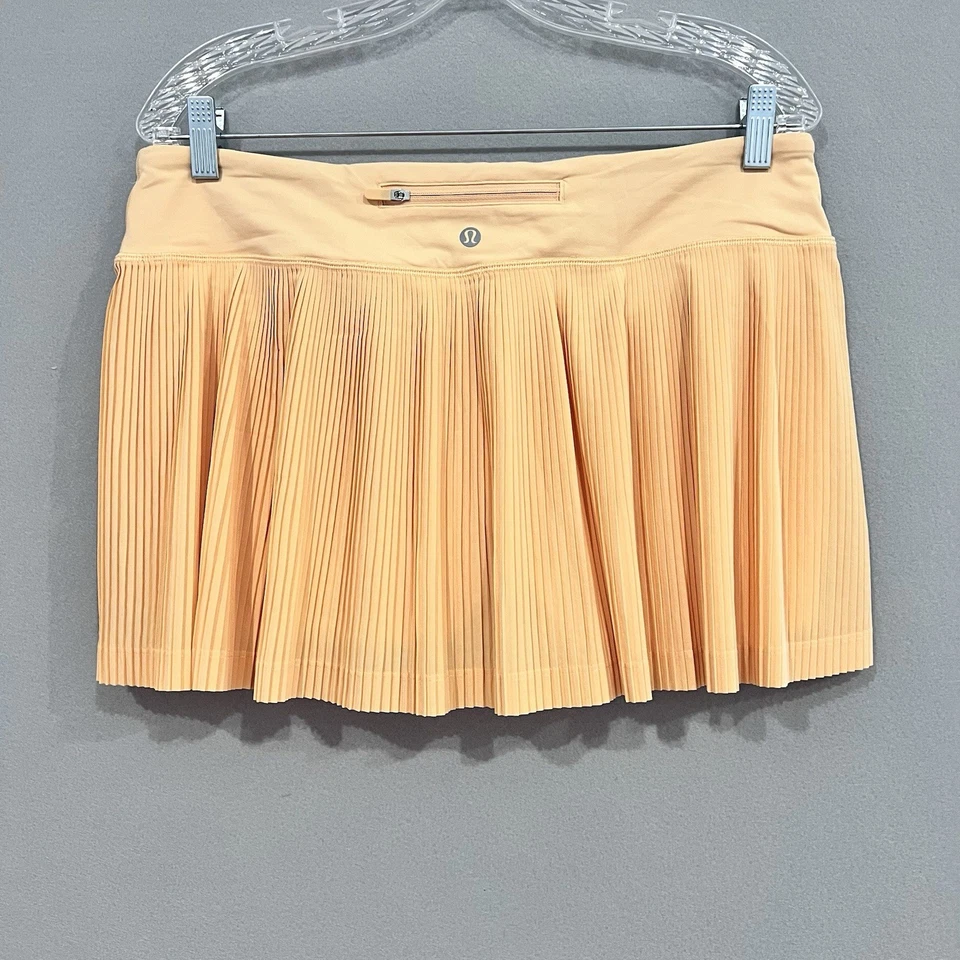 Saia Skort Lululemon Feminina 10 Laranja Plissada para a Rua II Tênis Pickleball - Imagem 4 de 4