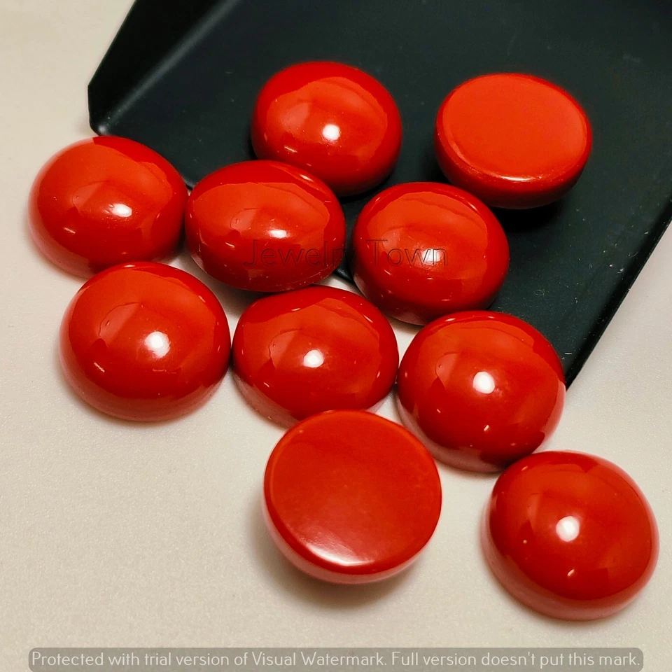 Piedra preciosa calibrada de coral rojo natural calidad AAA 3mm-20mm Foto 3 de 4