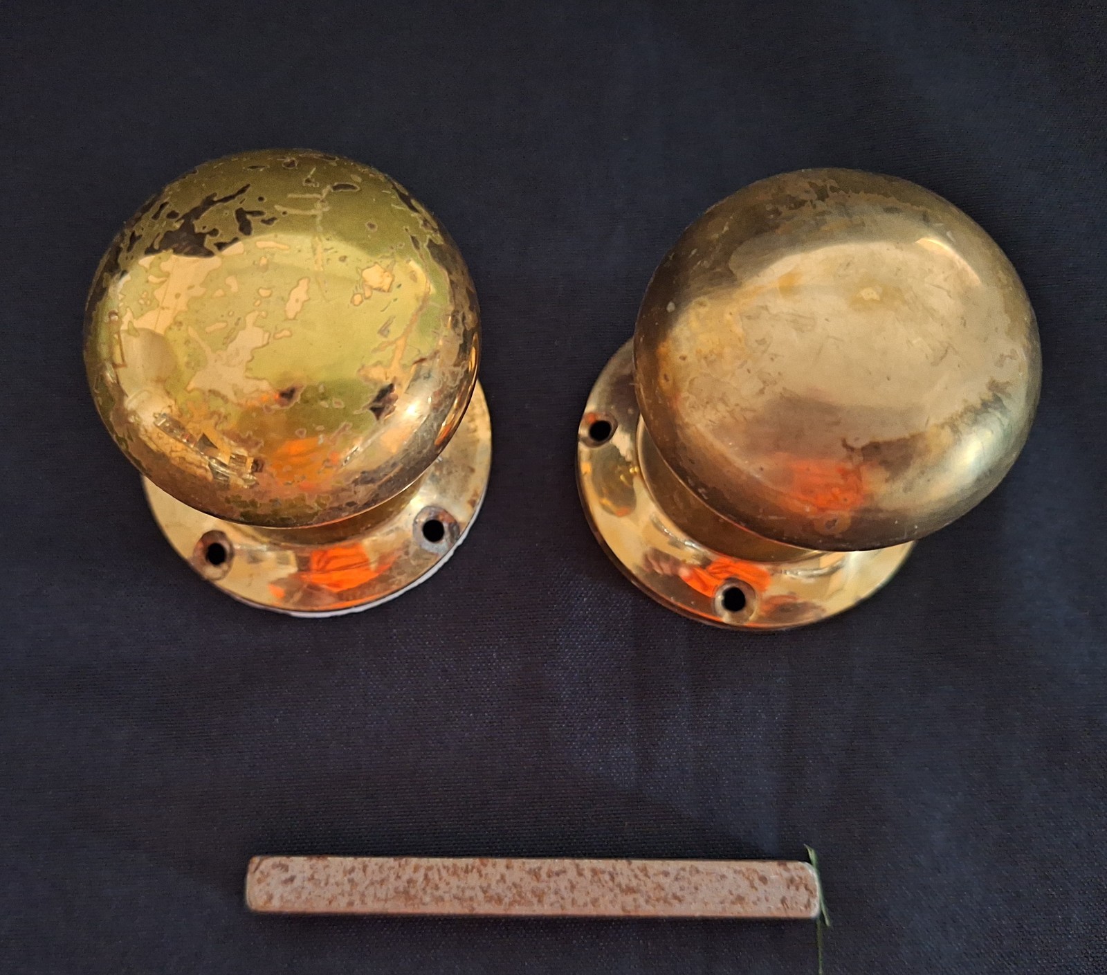 Antique brass reclaimed door knobs
