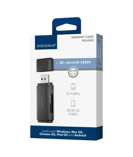 Insignia USB 3.0 SD und microSD Speicherkartenleser - Schwarz - Bild 1 von 3