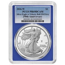 2026-W 1 1-oz Proof American Silver Eagle PCGS PR69DCAM Blue Label Blue Frame