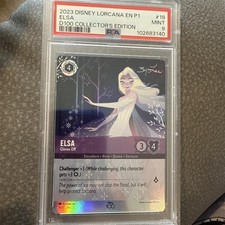DISNEY LORCANA D100 COLLECTOR'S EDITION #19, ELSA - GLOVES OFF PSA 9