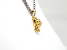 Genuine Natural Alaskan - Yukon Gold nugget Pendant with 14k rabbit ear bail