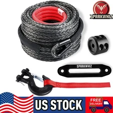 SPARKWHIZ Synthetic Winch Rope Cable Kit 26500LBS 3/8"x100FT Winch Line Cable