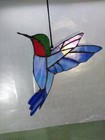 Handcrafted Unique Stained Glass Hummingbird Suncatcher/Window Decor