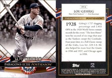 2022 Topps Update Paragons of the Postseason Card of Lou Gehrig - Yankees