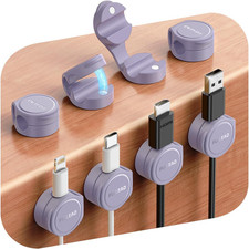 8-Pack Silicone Cord Organizer Magnetic Cable Clips, Adhesive
